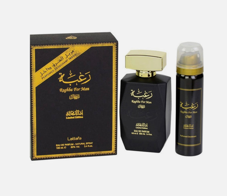 Raghba For Man Eau De Parfum Natural Spray 100 ml By Lattafa Oriental Scent - Unique and Distinctive Fragrance for Men