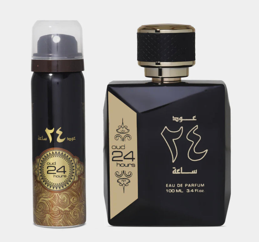 Al Zaafaran Oud 24 Hours Eau de Parfum 100ml - Fragrance of Agarwood Patchouli and Vanilla