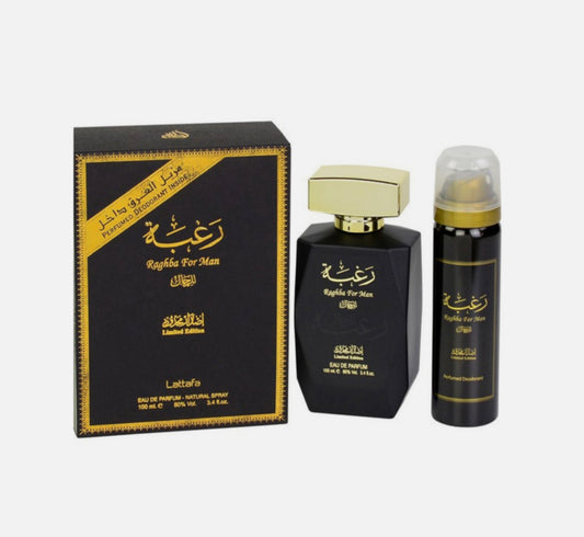 Raghba For Man Eau De Parfum Natural Spray 100 ml By Lattafa Oriental Scent - Unique and Distinctive Fragrance for Men